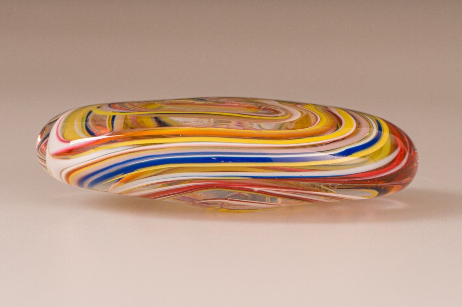 Sulphide murano paper press 1960 multicolored spiral