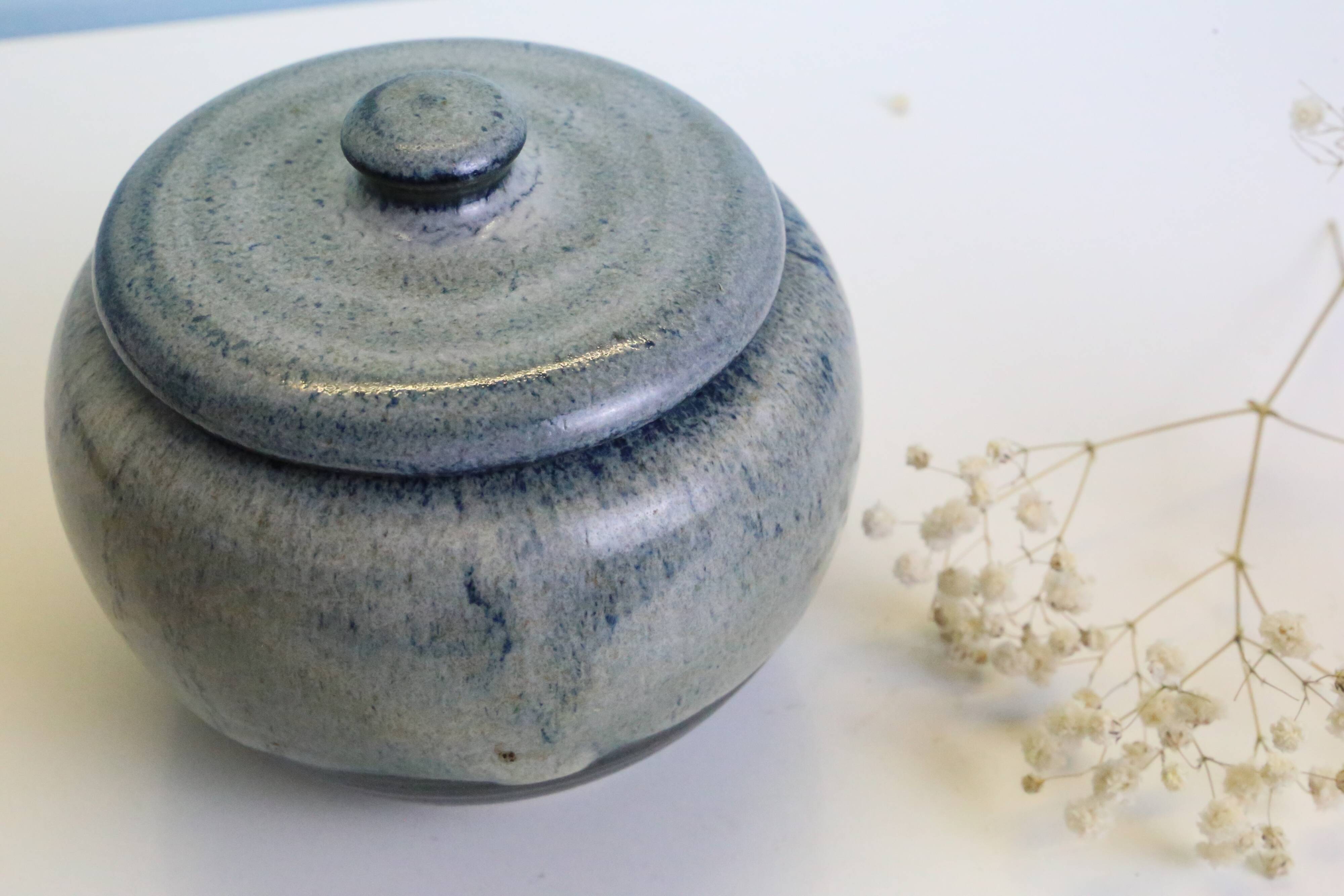 Sugar bowl, vintage pottery, French manufacture