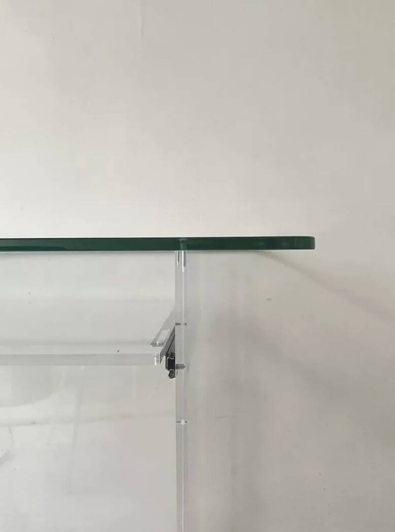 Plexiglass desk by David Lange for Roche Bobois, design 1970.