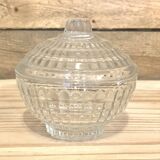 Old glass sugar bowl