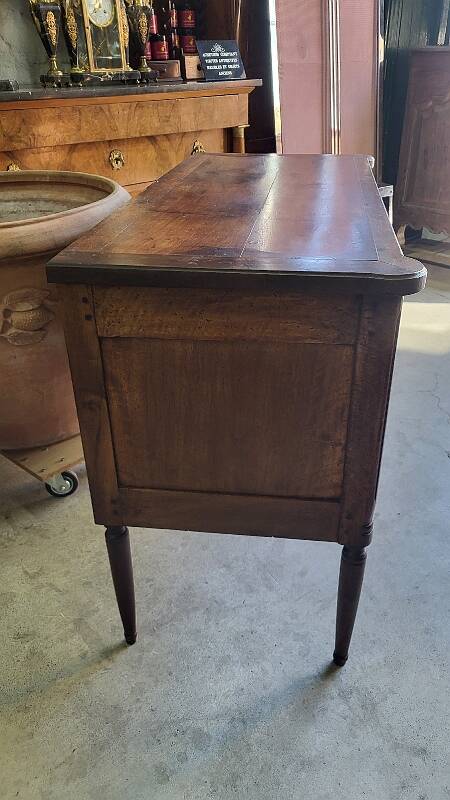 LOUIS XVI COMMODE WITH 2 DRAWERS IN SOLID WALNUT FROM THE 19TH CENTURY