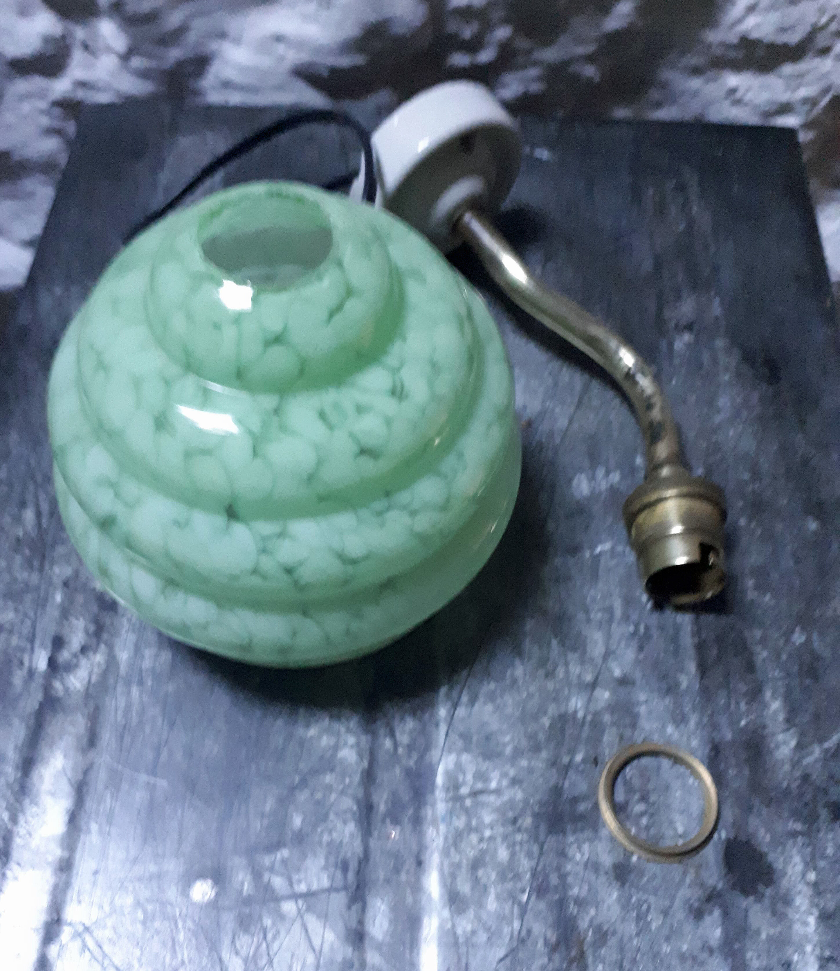 Clichy glass swan collar sconce