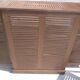 Foldable teak bar and two bar stools