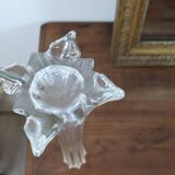 Large vintage ribbed glass soliflore – Elegant mid-20th century design