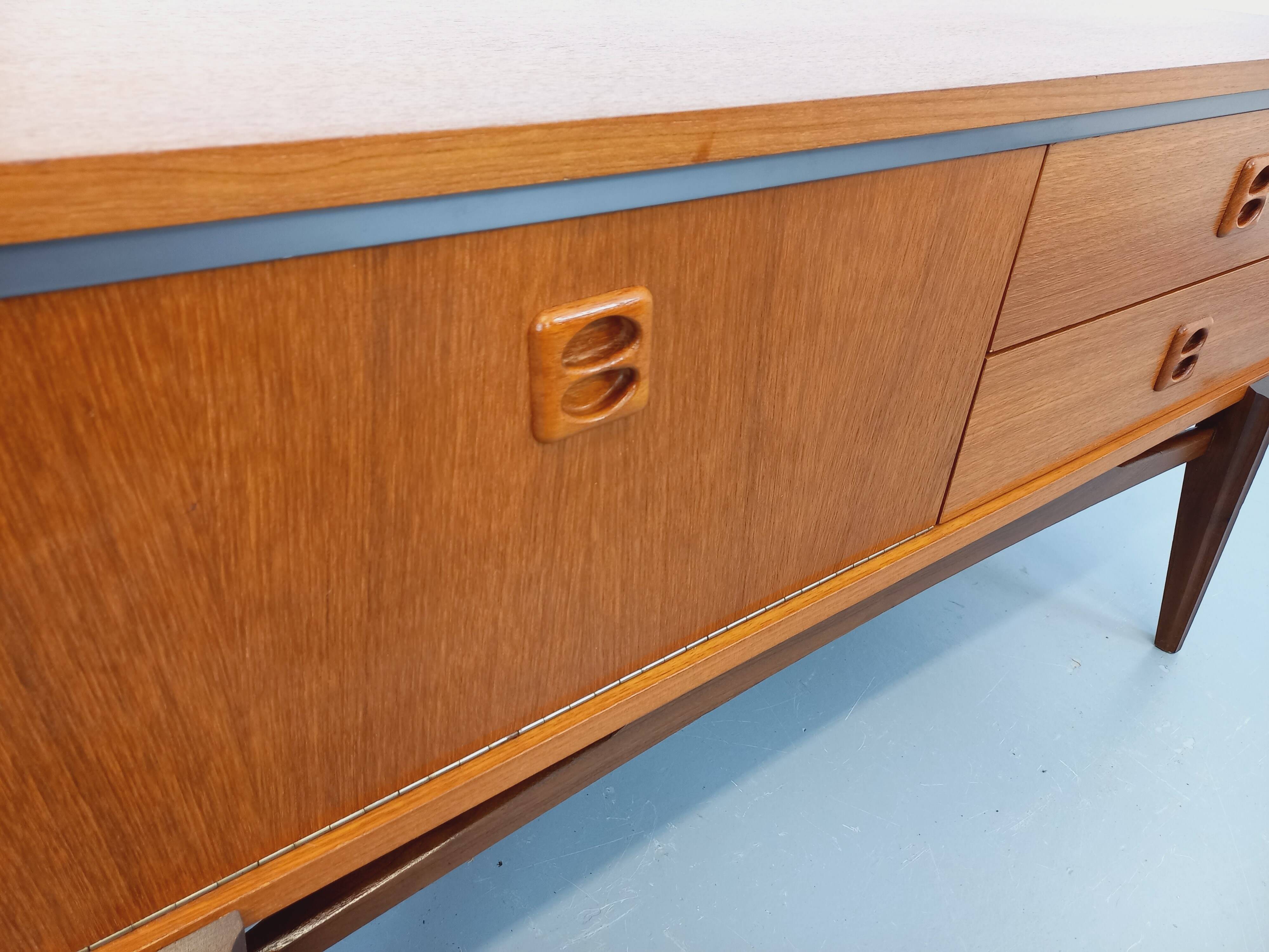 Small vintage Scandinavian teak sideboard from the 1960s.