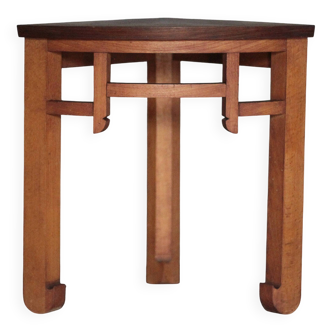 Table basse bois marqueté forme triangulaire, bout de canapé, art-déco