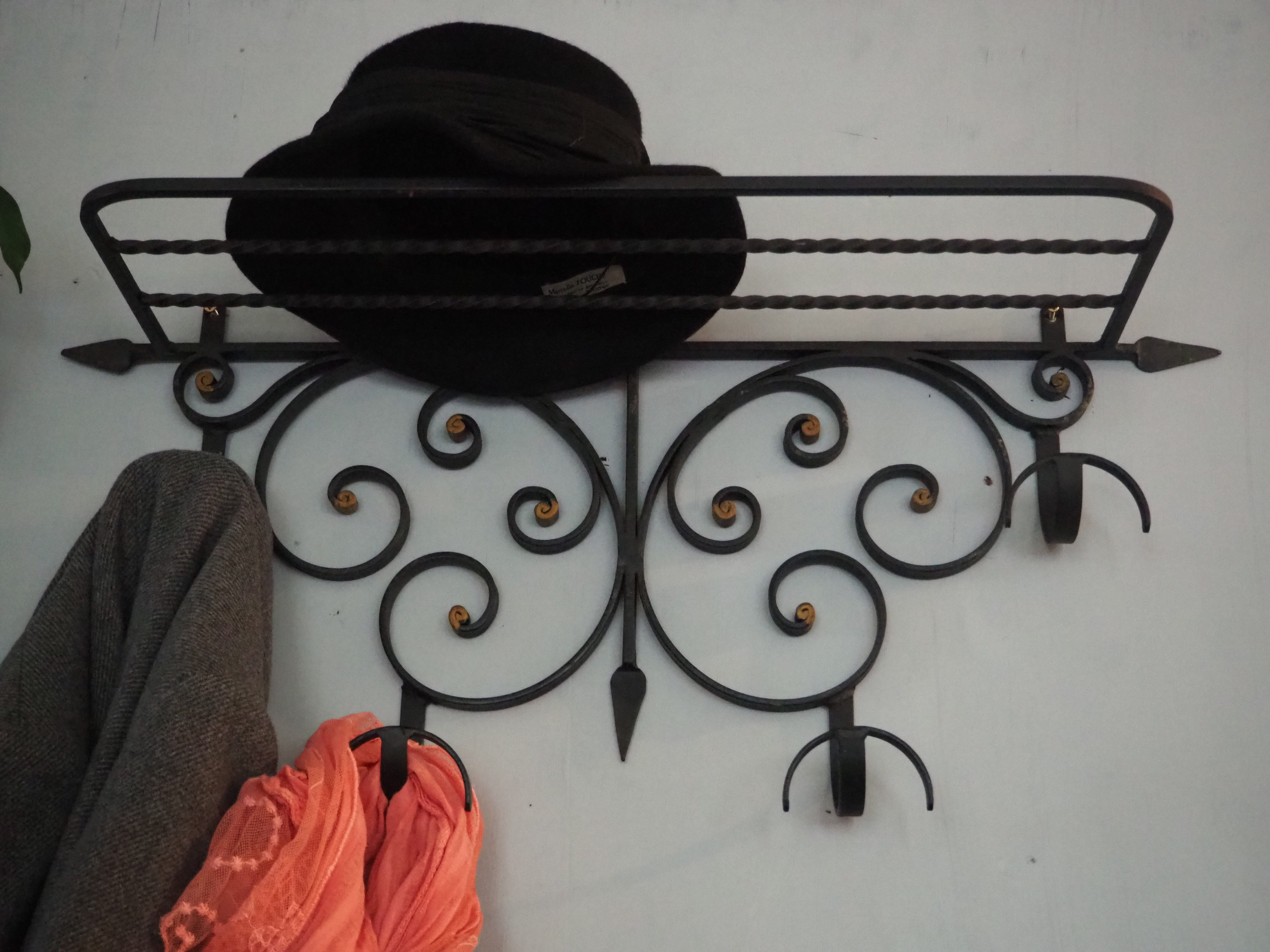 Coat and hat holder - wrought-iron from the 1970s