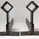 Paire de chenets modernistes acier design années 70/80
