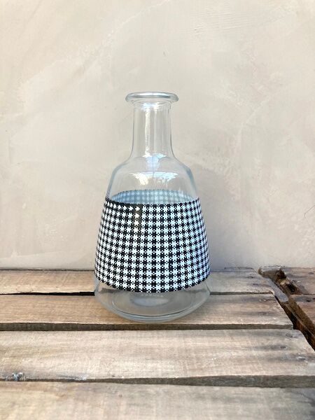 Vintage checkered black and white carafe