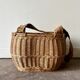 Woven wicker harvest basket