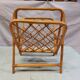 Vintage Bamboo and Rattan Folding Magazine Rack - 70s