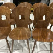 Set of 8 vintage Baumann bistro chairs from the 1970s.