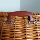 Malle panier à pique-nique anglais en rotin osier