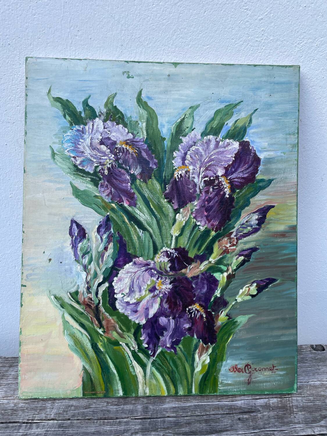 Bouquet of flowers old painting