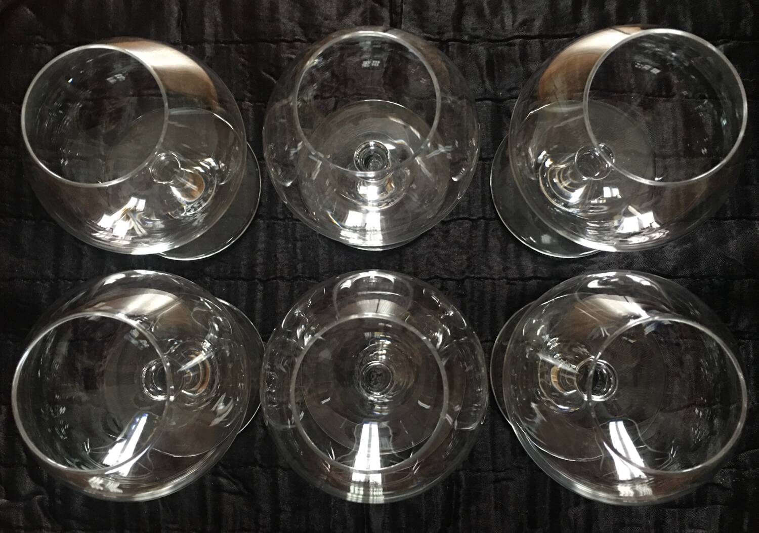 6 Baccarat crystal cognac glasses in box