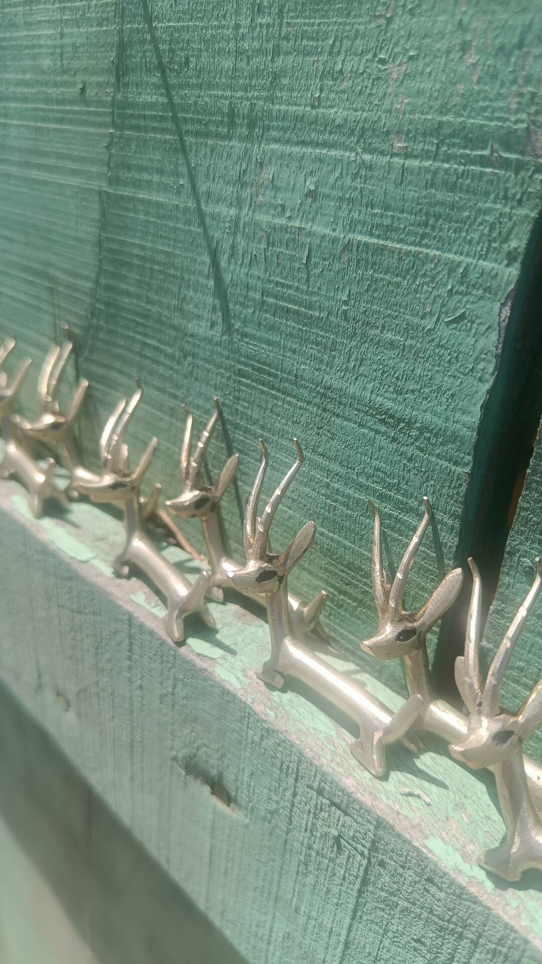 Solid brass knife holder gazelle antelope