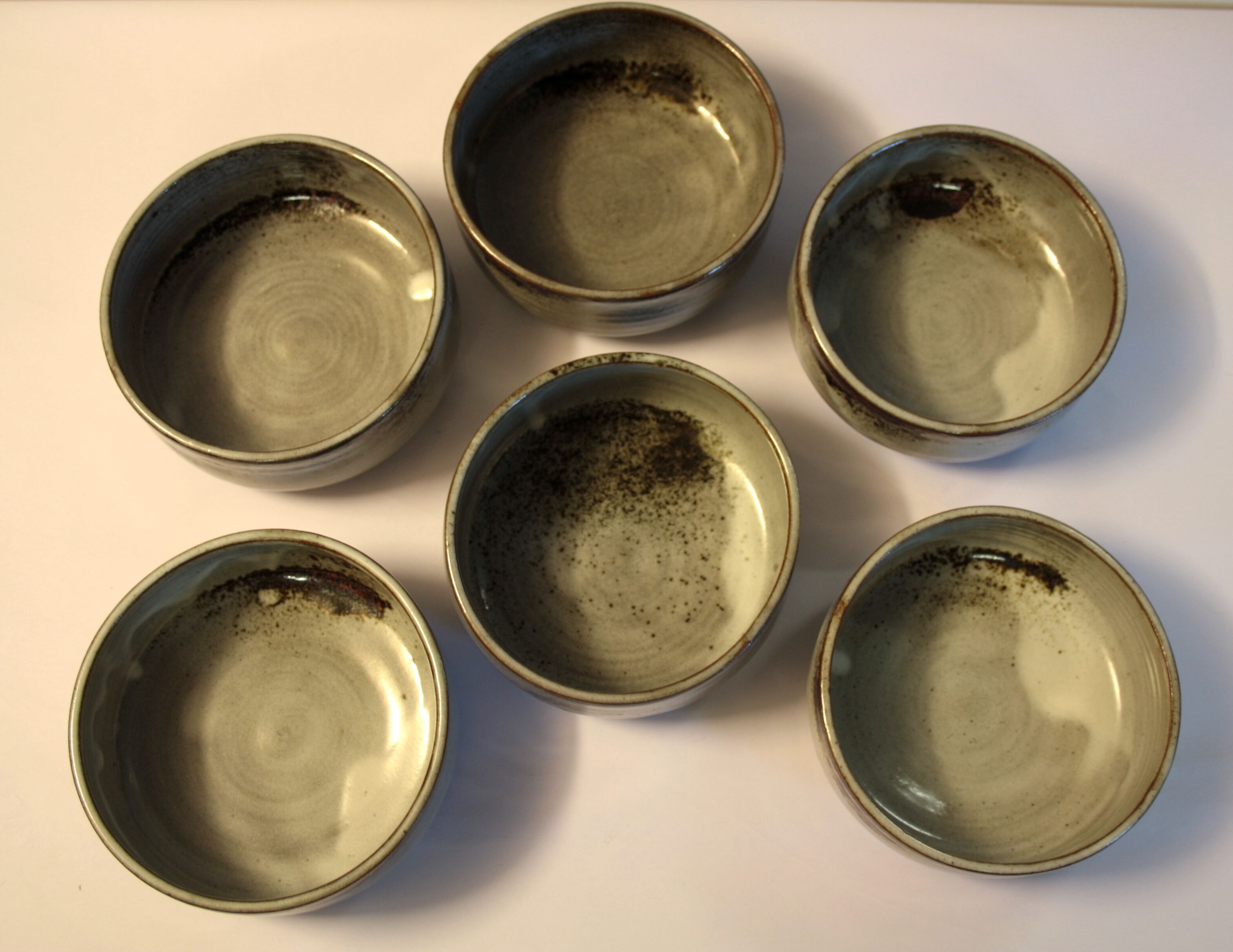 Lot of 6 enamelled stoneware bowls - 70s