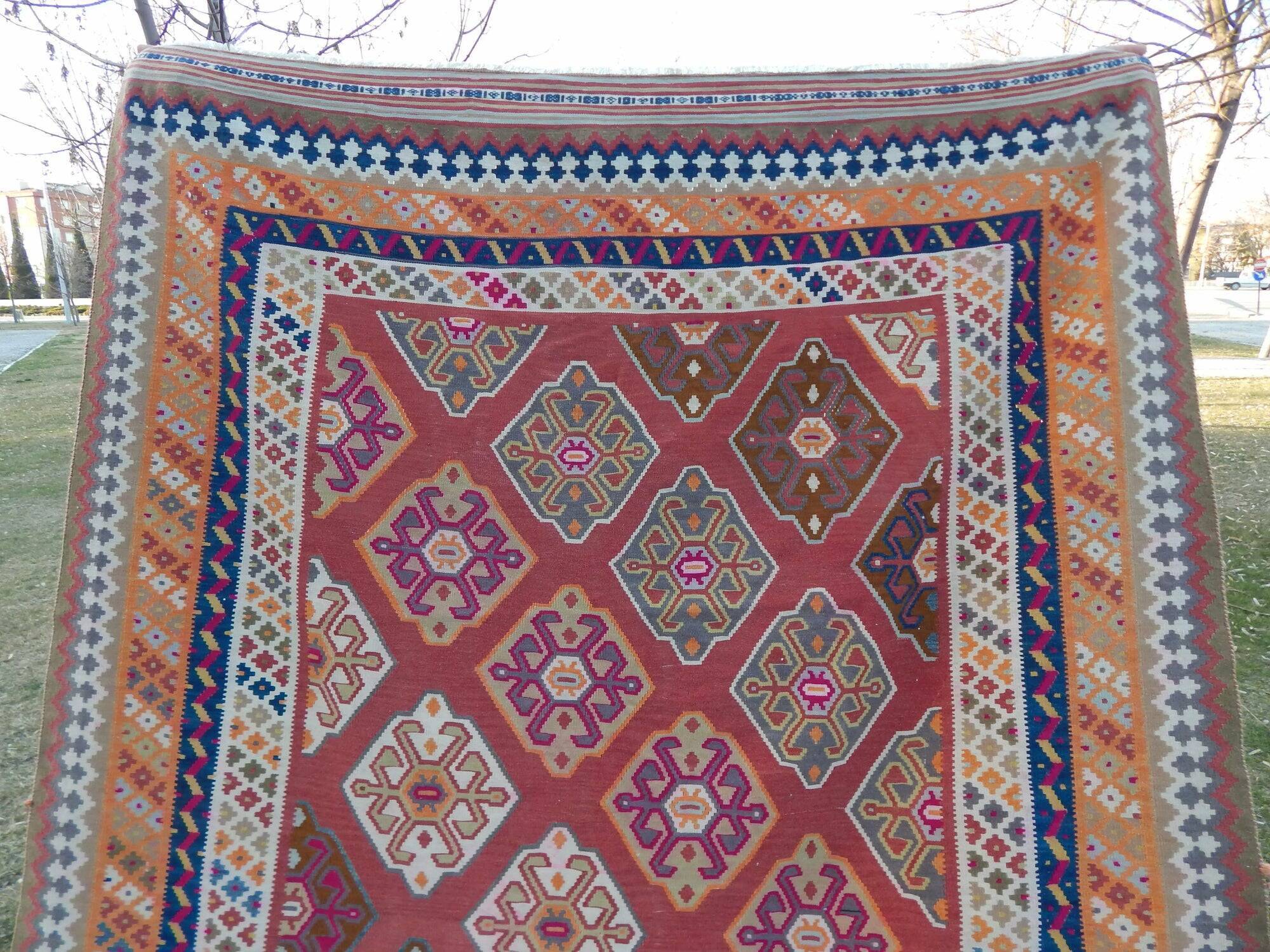 Vintage Turkish kilim handwoven 154x294 cm