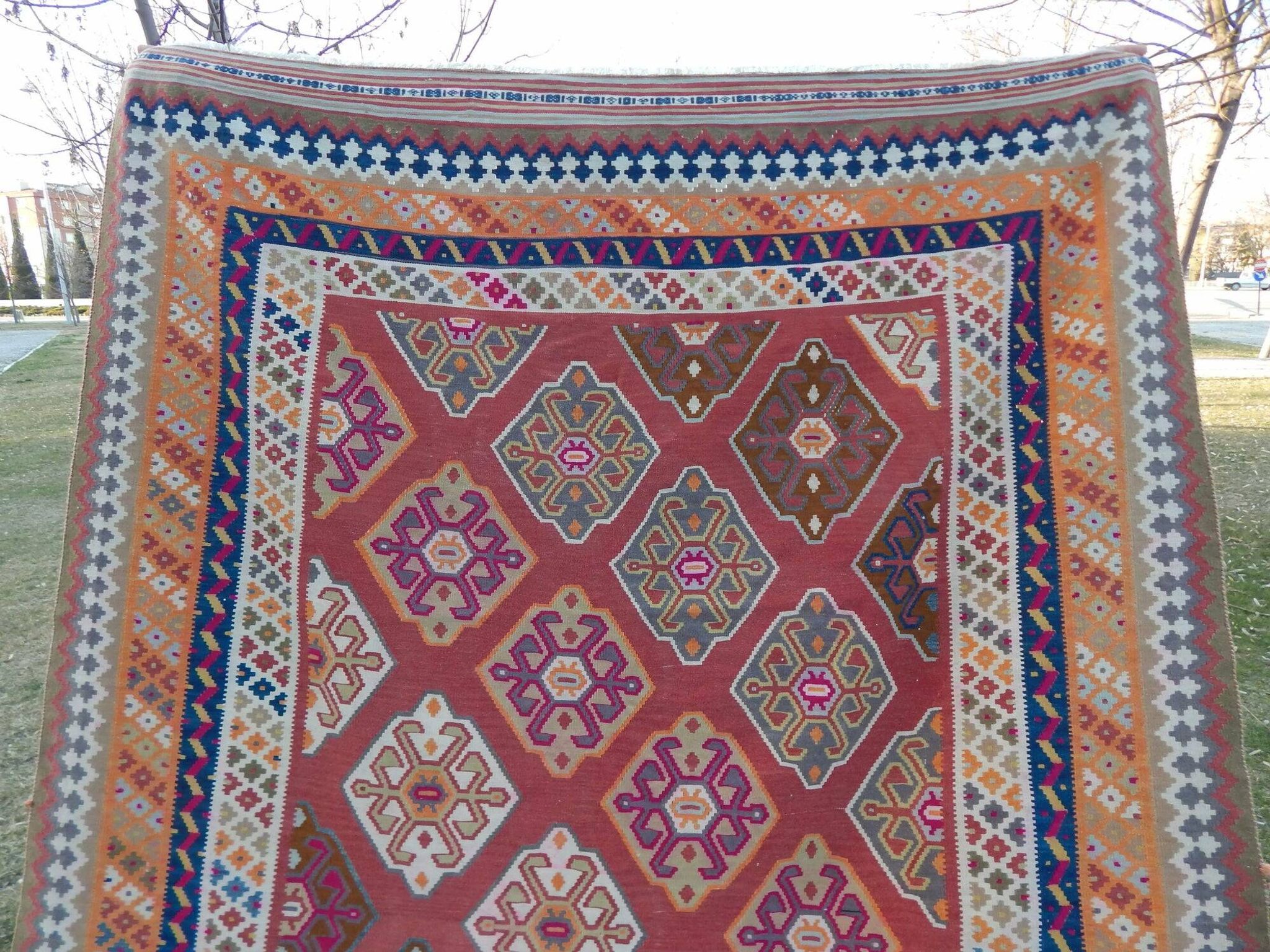 Tapis Kilim turc vintage tissé main
