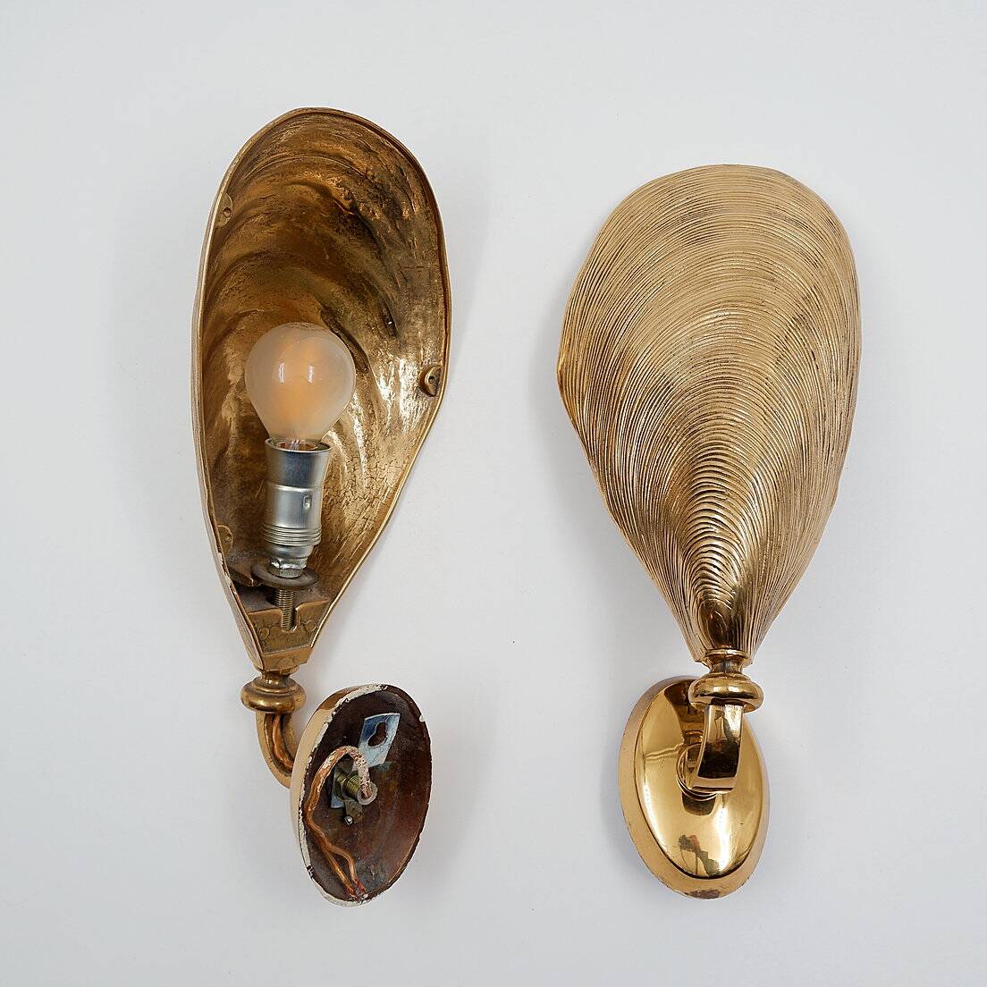 Pair of Bronze Mussel Shell Maison Jansen style Sconces -(2 pairs avail