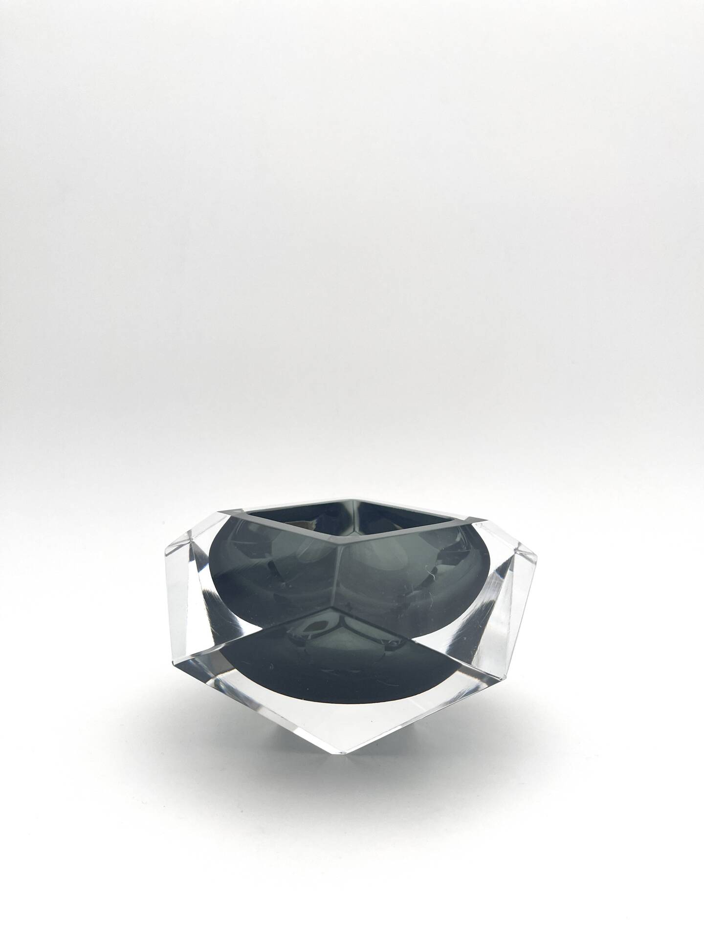 Murano Bowl V. Nason & C. Geometric Smoke 15cm 1.17kg