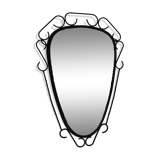 Rearview mirror with black metal frame, 1950