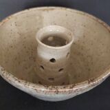 20th century ceramic tea light holder, La Borne stoneware, signed Jean Pierre Viot, dated 196
