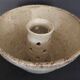 20th century ceramic tea light holder, La Borne stoneware, signed Jean Pierre Viot, dated 196