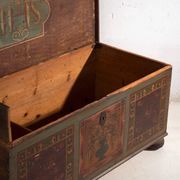 Antique polychrome wedding chest – Central Europe, circa 1850