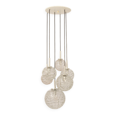 Grand lustre en cascade par Doria, Allemagne, années 1970