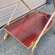 Vintage rolling dessert trolley in red Formica – 1950s/60s