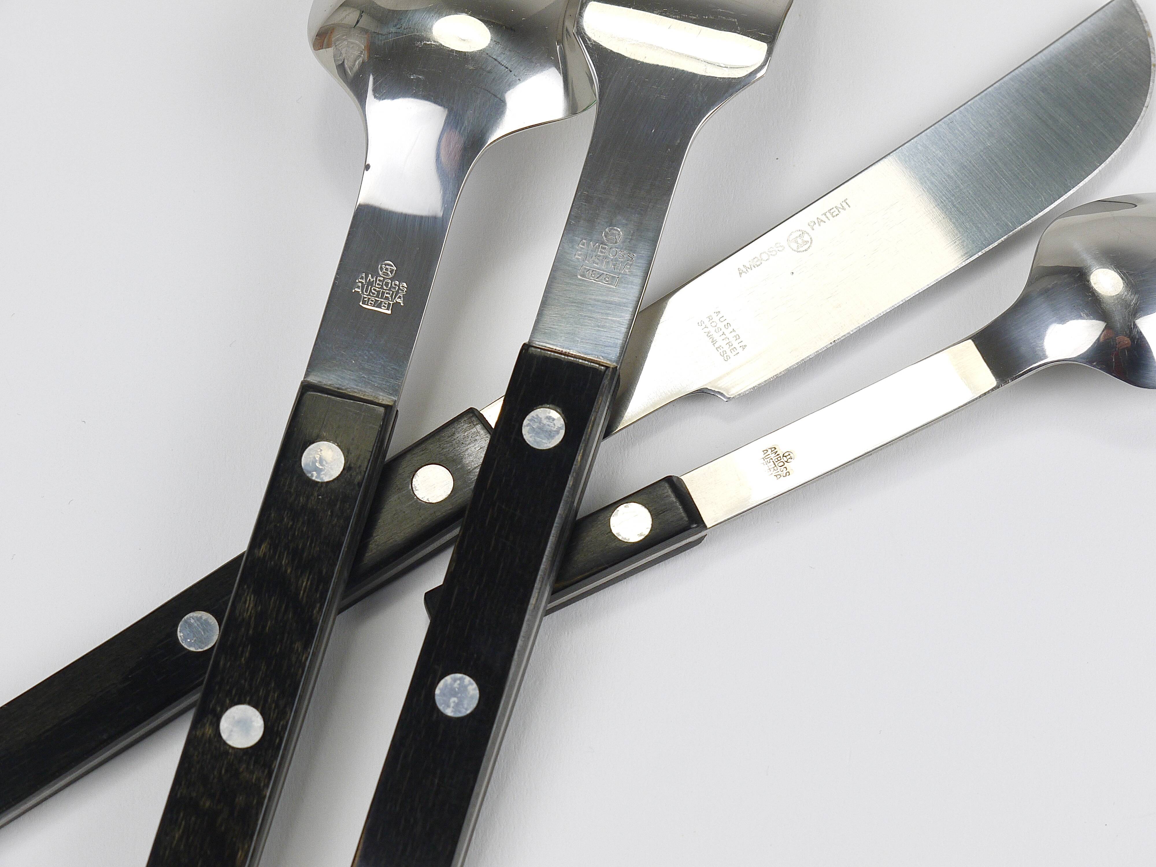 Helmut Alder Amboss Austria 2300 Flatware Cutlery for Six Persons, 1970s