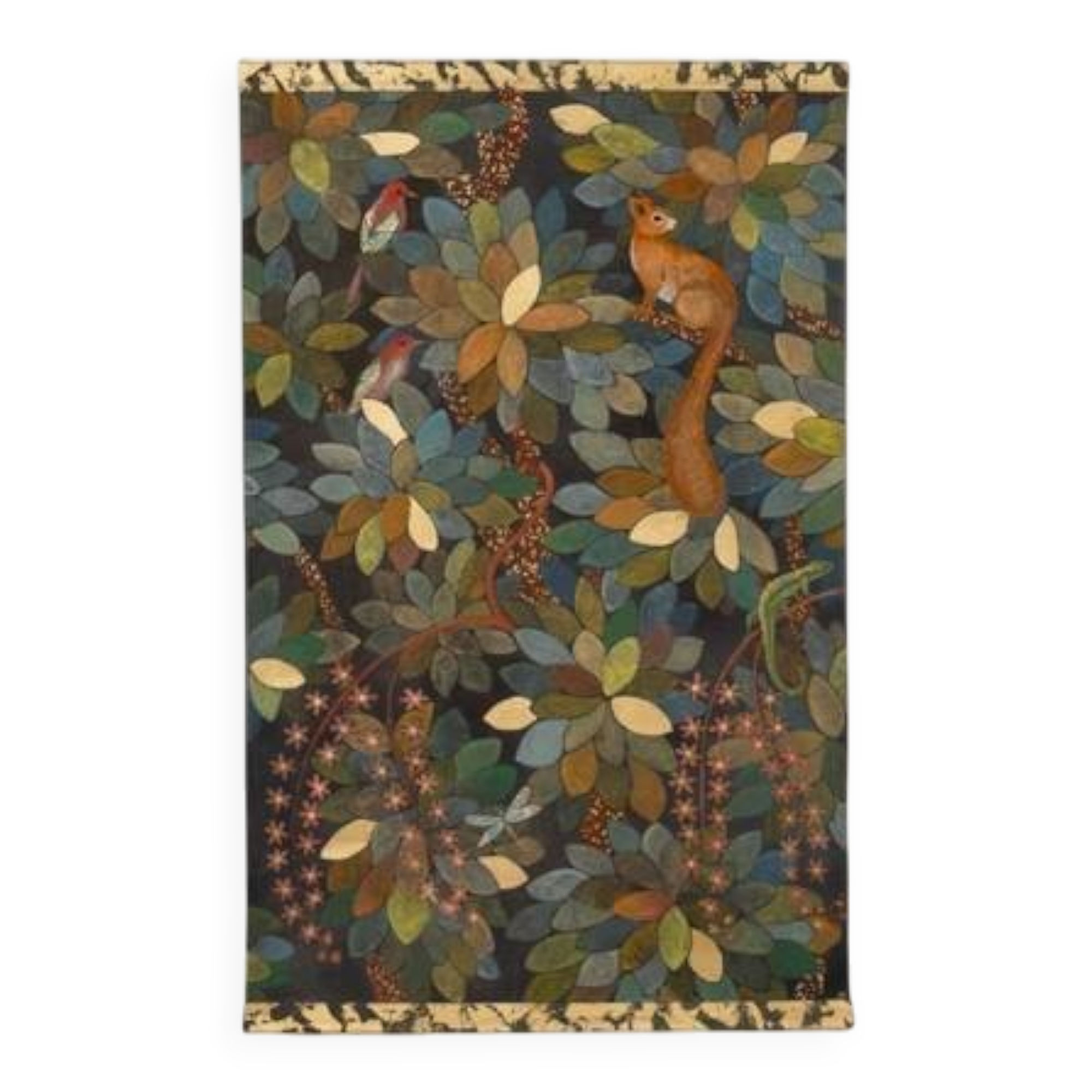 Painted canvas, contemporary decorative panel, "The Lost Paradise"