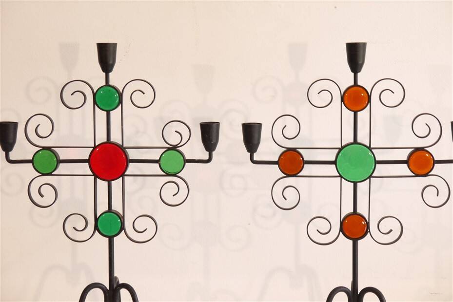 Pair of Swedish candlesticks from Ystad metall 1970