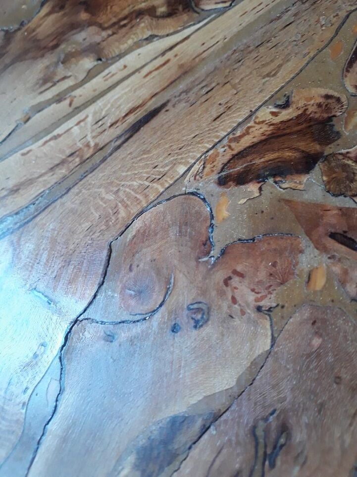 Wood marquetry serving tray