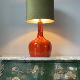 Orange Ceramic Table Lamp, 1970s