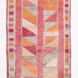 Pink & Red Hallway Vintage Runner Rug, 100x356Cm