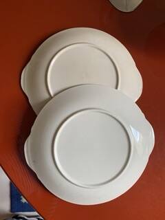 Set of two iron earthenware dishes from the 1930s