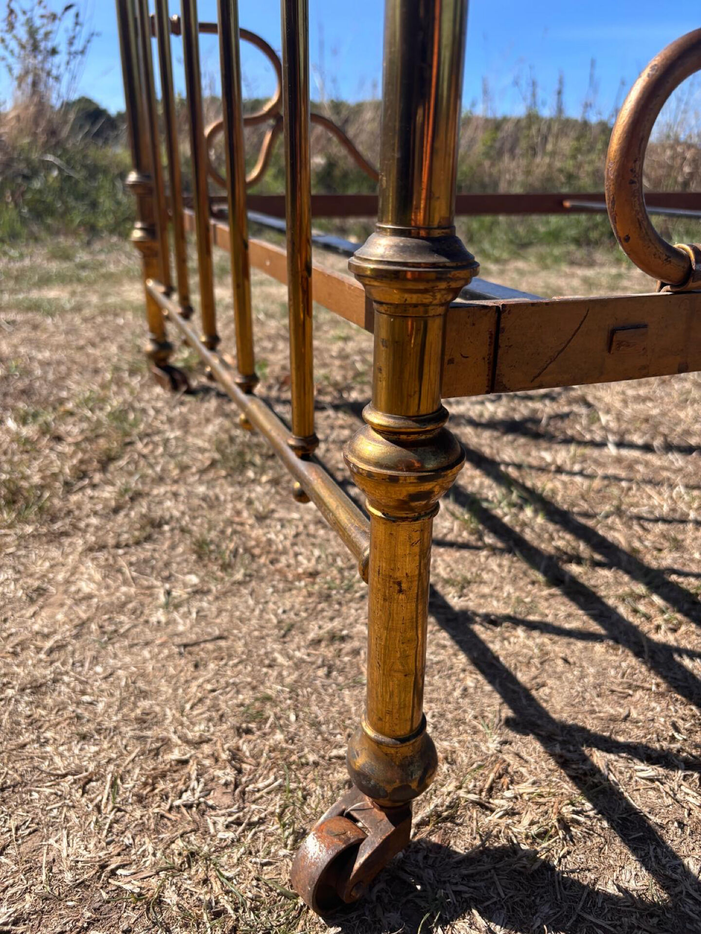 Antique brass bed with bars – Napoleon III style