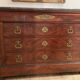 Antique Louis-Philippe commode in walnut burl with marble top.