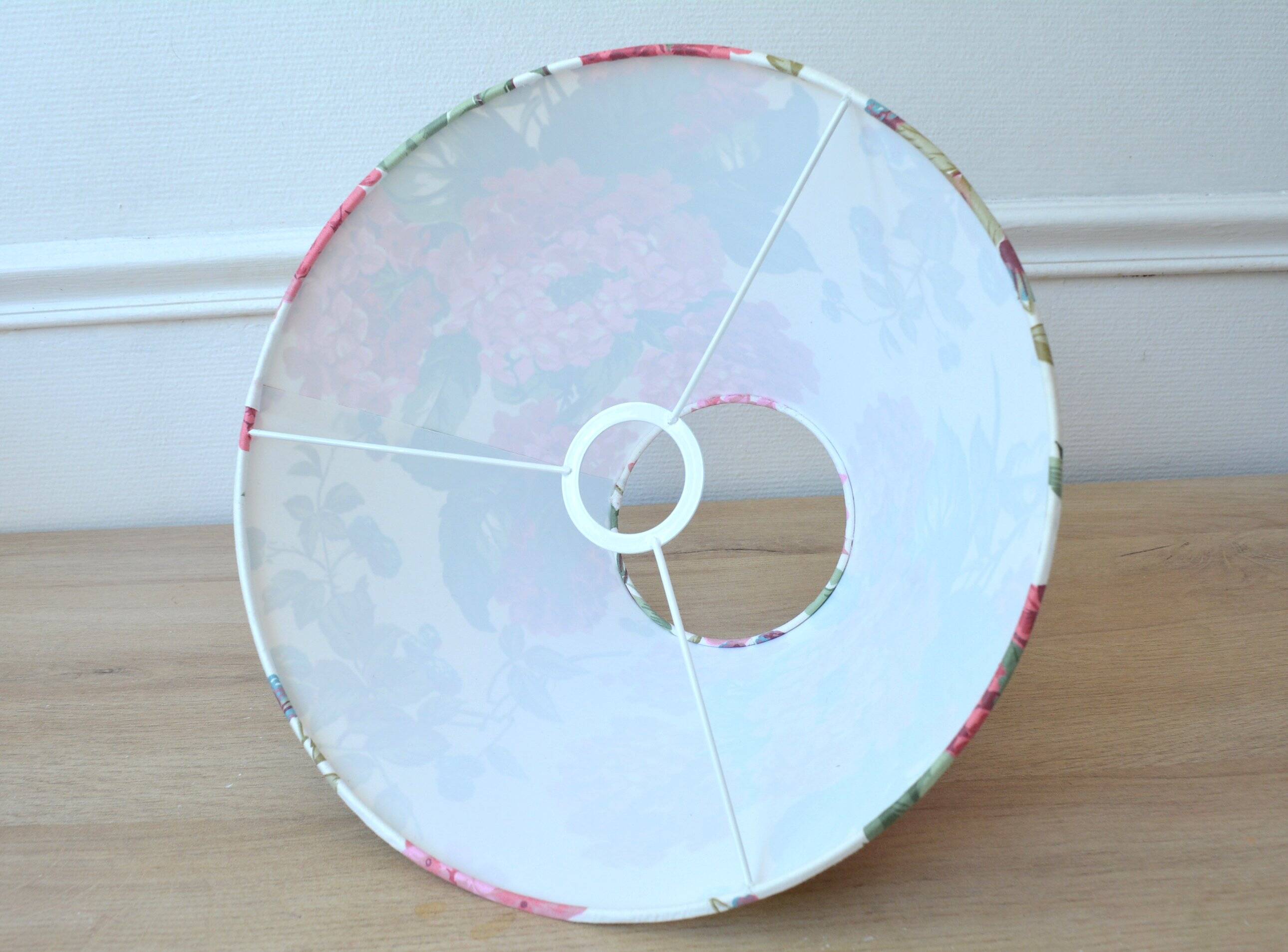 Vintage English hydrangea fabric lampshade