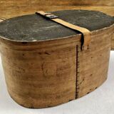 Old bent wood fur hat box