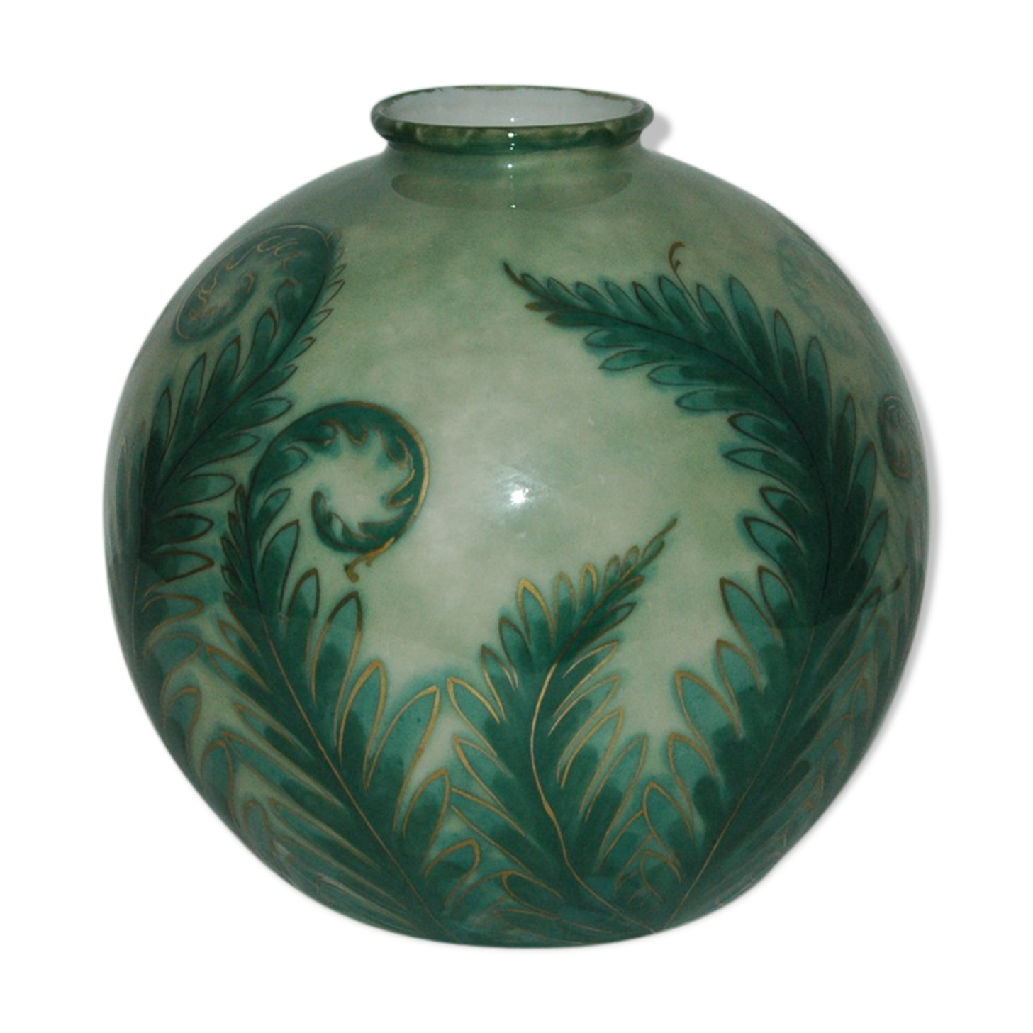 art-deco ball vase signed Tharaud porcelain de Limoges
