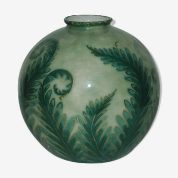 Vase boule art-déco signé Tharaud porcelaine de Limoges