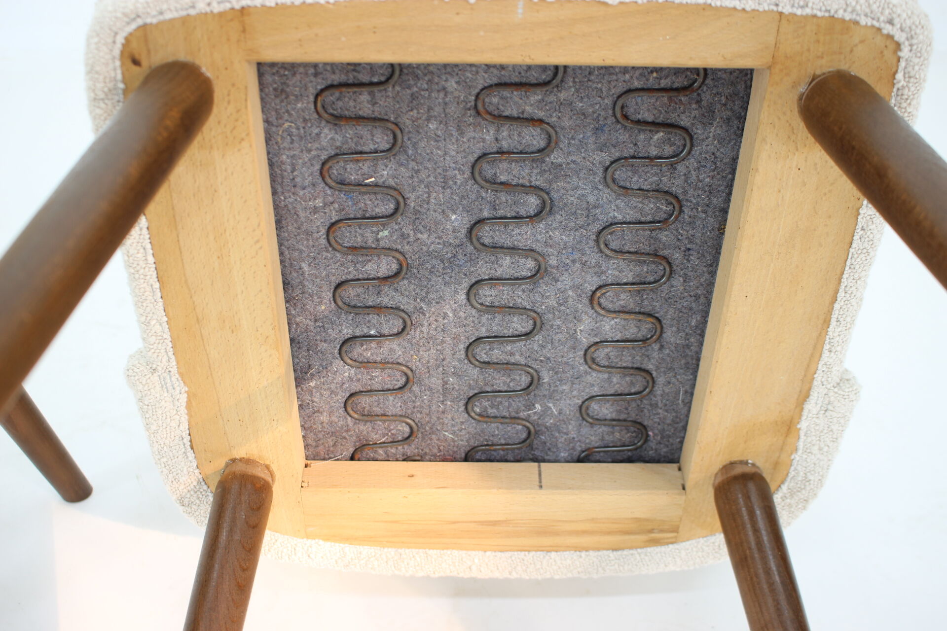 1960s pair of side chairs in bouclé