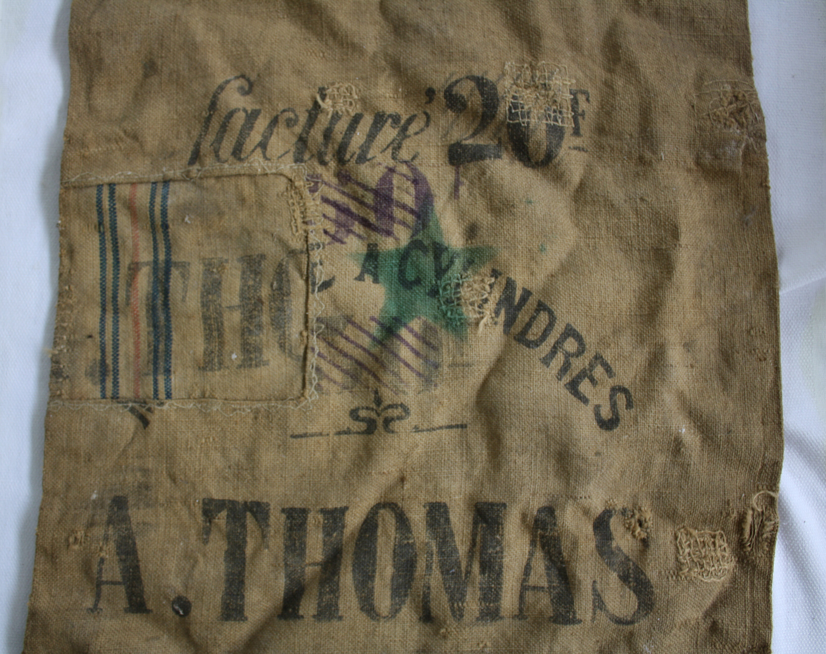 Burlap sack flour mill Thomas Brittany