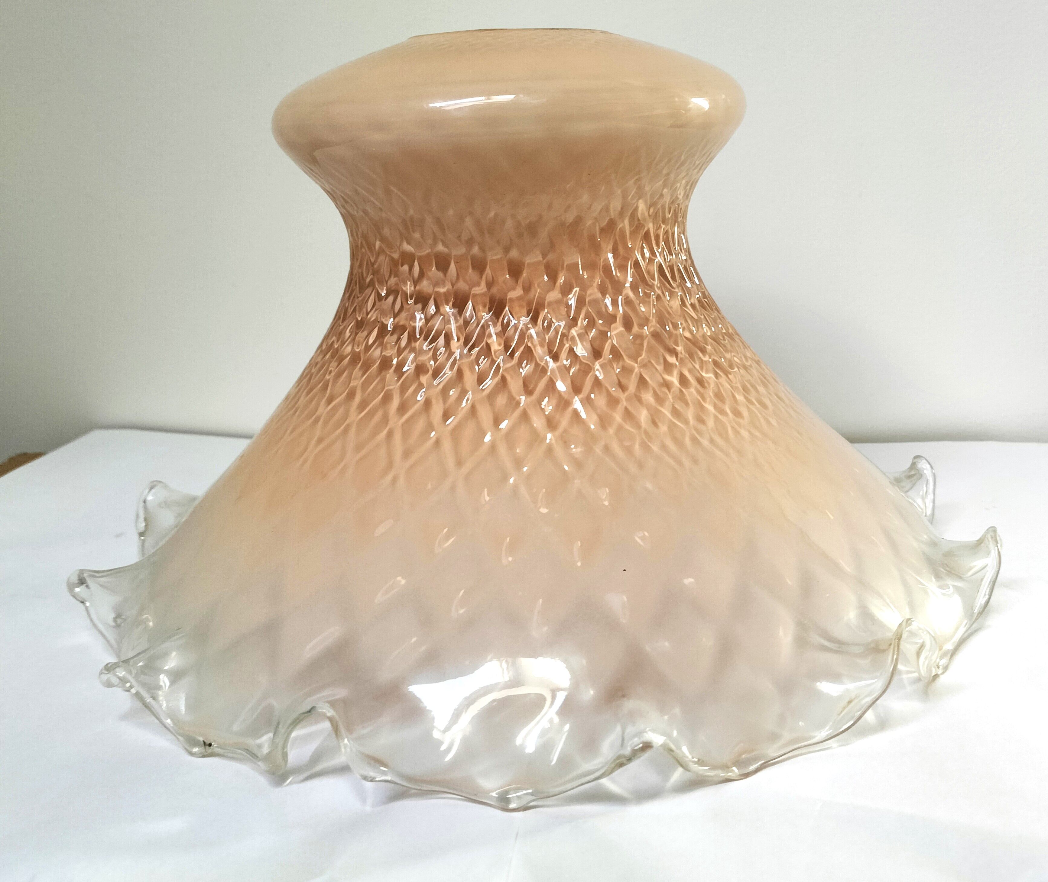 Old vintage opaline pink light orange shade