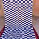 70s-style white checkerboard berber carpet in style 250 X 150