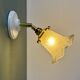 Vintage frosted glass tulip wall light