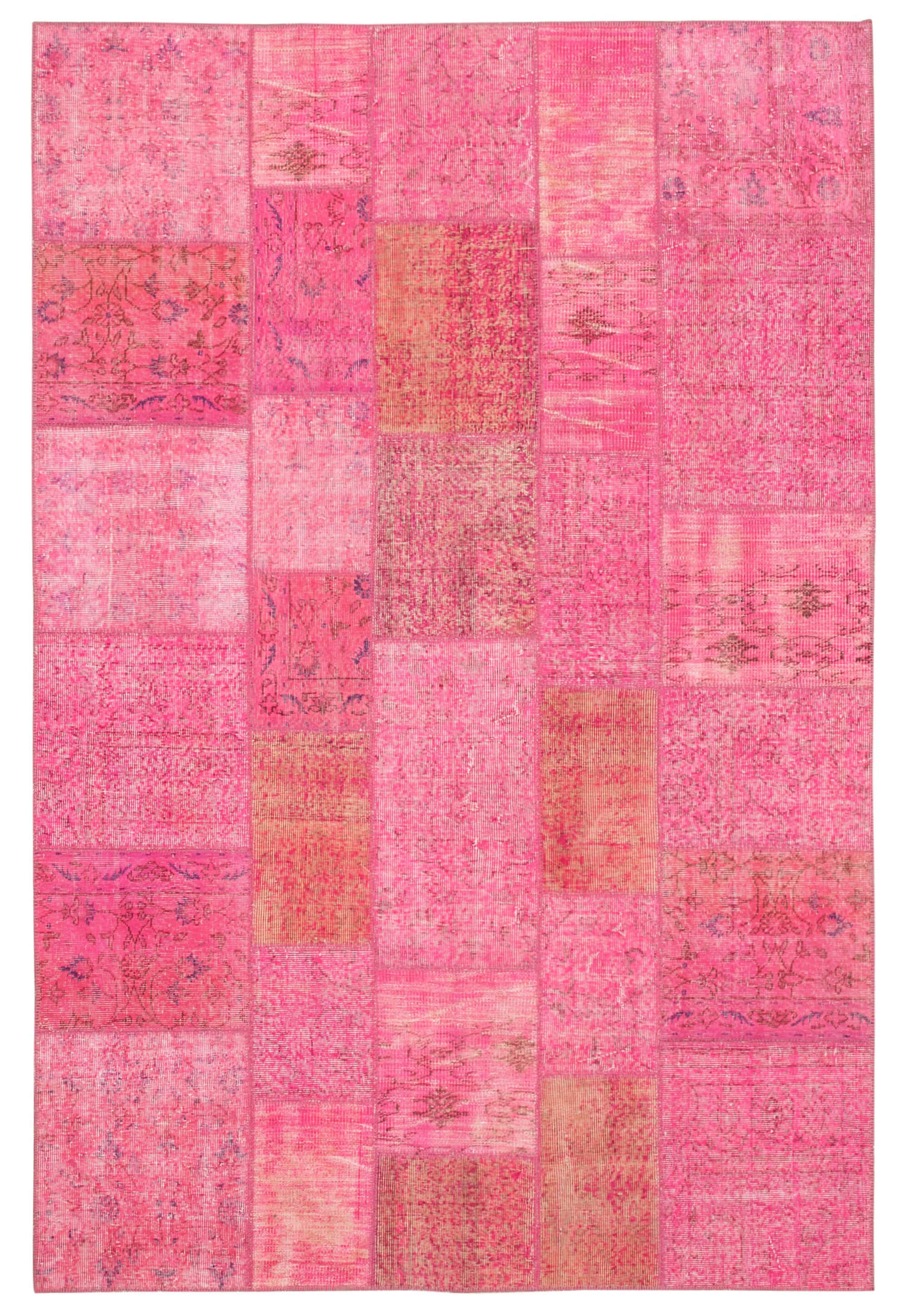 Tapis oriental surteint 200 cm x 300 cm tapis patchwork rose noué